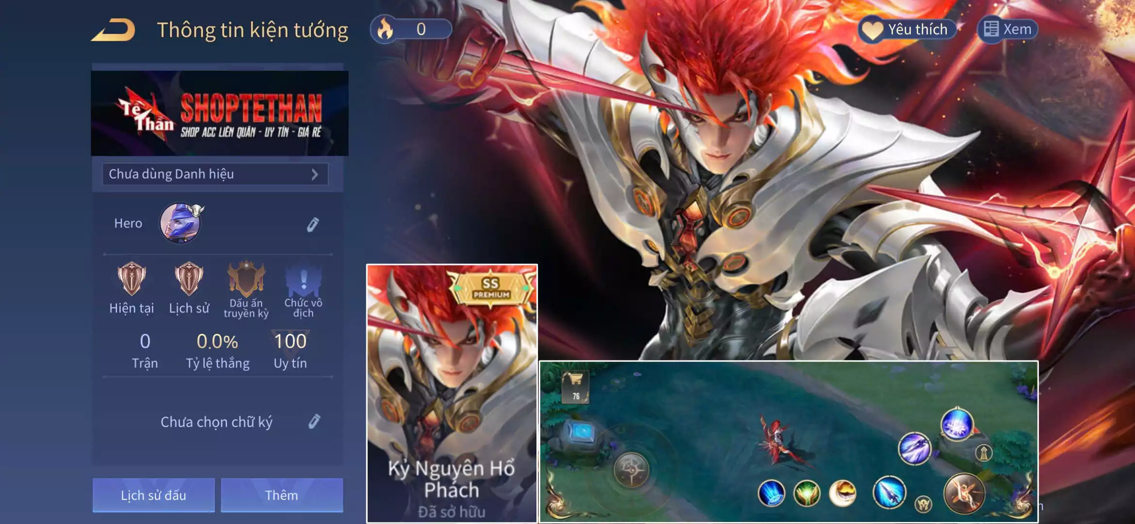 ACC REG: Zephys kỷ nguyên hổ phách, sẵn tướng, free đổi tên, trắng thông tin